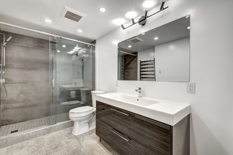 Contemporary bathroom with smart features